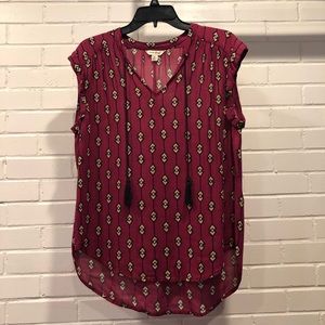 Lucky Brand Purple S/S Blouse, Medium